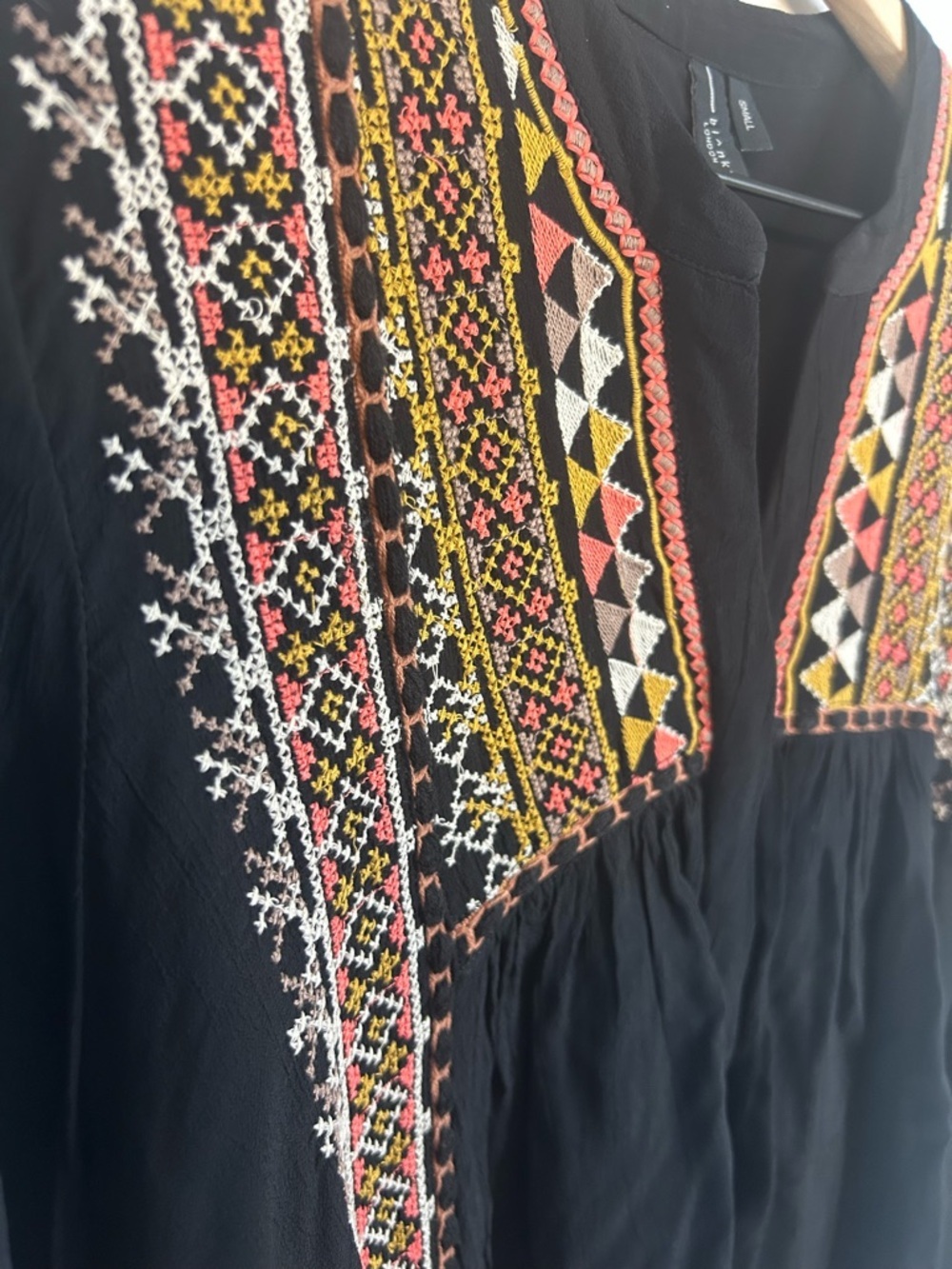 bl^nk London Women’s Black Lisi Embroidered Long Sleeve Blouse, Size Small - Picture 9 of 16